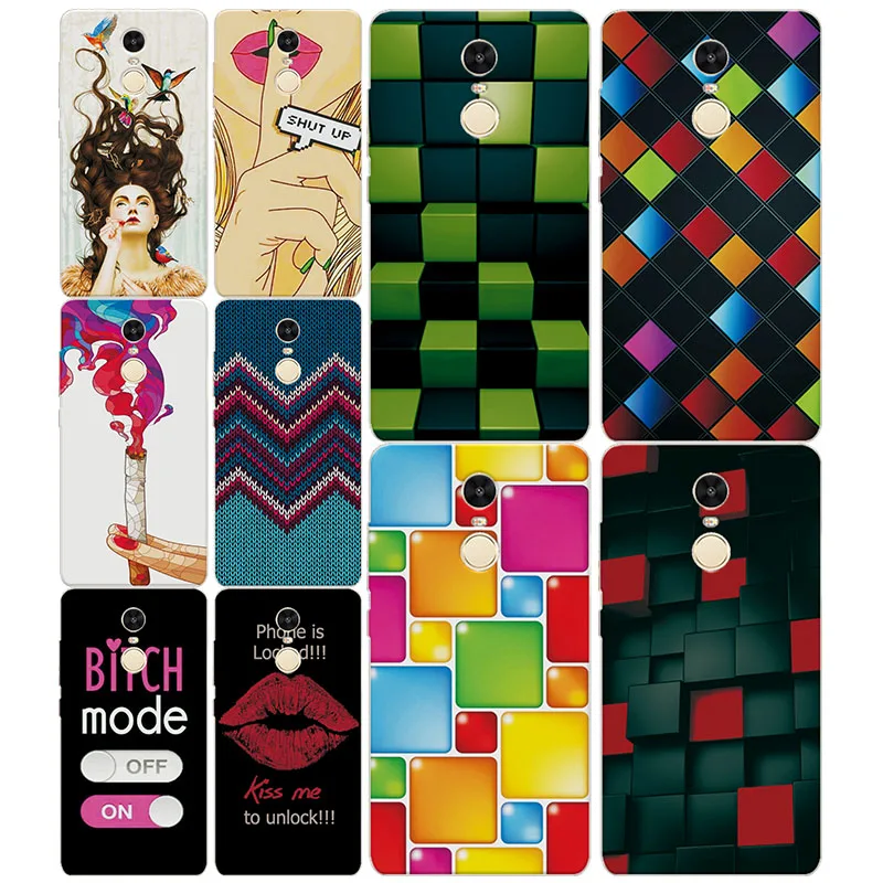 

New Grid style Painted Cases FOR Xiaomi Redmi Note 4 Back Cover For Hongmi Xiaomi Redmi Note 4 Pro 5.5" Coque free pen gift
