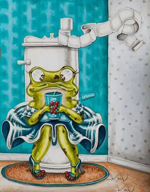 Алмазная картина 5d с кристаллами "мультяшная лягушка-туалет", полностью квадратная/круглая дрель, ручная работа, стразы, набор мозаики для вышивания, искусство для ванной комнаты - Цвет: 10