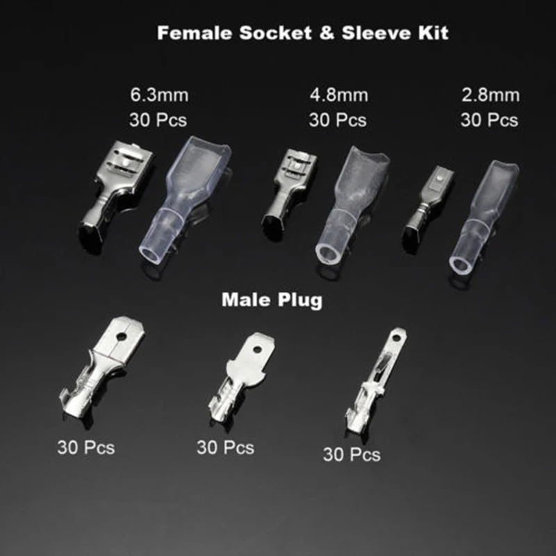 

120/270pcs Female Male Cable Plugs Car Electrical Wire Terminals Crimp Connectors HVR88