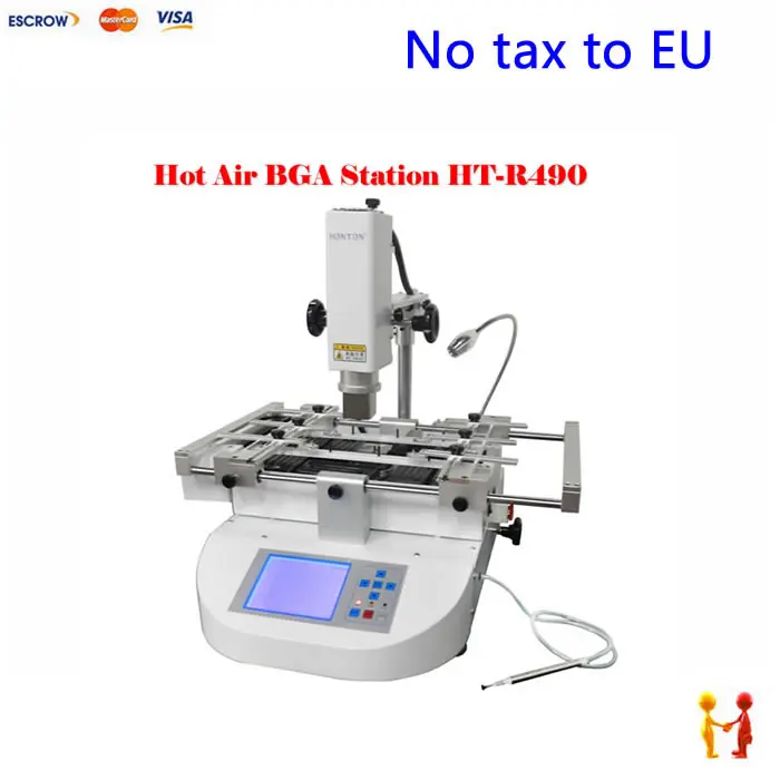 

No tax to EU countries! Hot Air BGA Rework machine Honton HT-R490,R490 BGA soldering station with BGA stencils,reballing jig