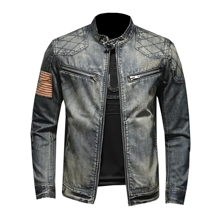 

Spring Autumn 2019 Denim Jacket Men Hip Hop Clothing High Quality Business Casual Zipper Jeans Jacket Coat Male Coats streetwear