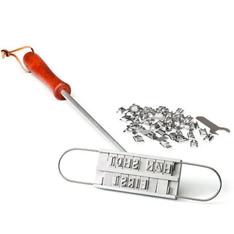 

1 Set Grill DIY Steak Meat Branding Iron Signature Name Marking Stamp BBQ Changeable Letters