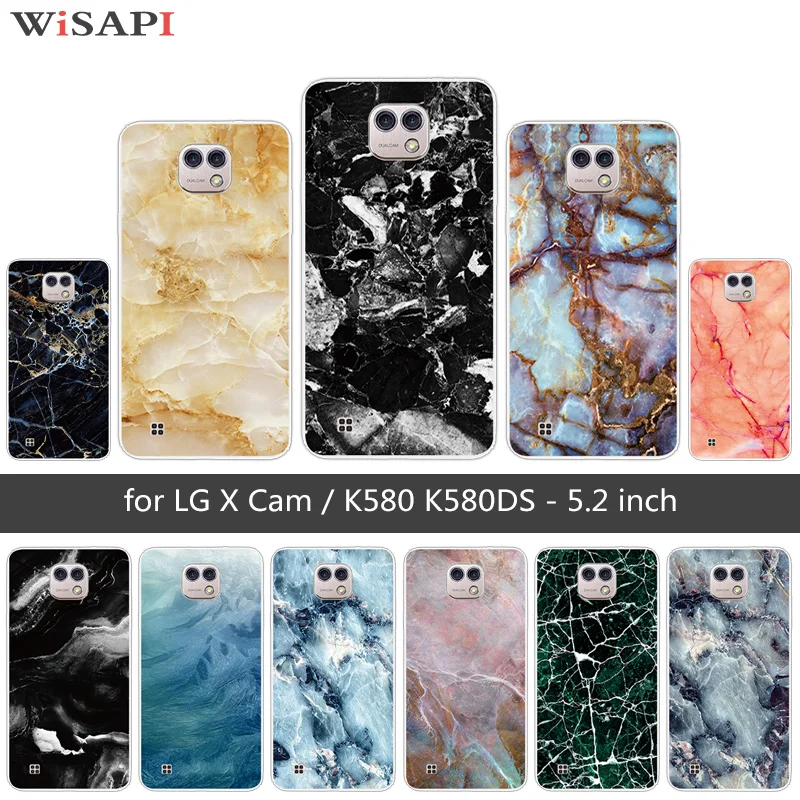For LG X Cam Case Luxury Fundas Marb Back Covers for K580 K580DS Coque Soft Silicone Capa Lg 5.2&quot Cases |