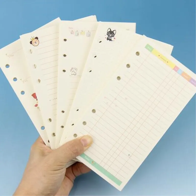 

Diary Refills Spiral Notebook A6 Colorful Ring Binder Paper Day and Weeks Month Replace Color Core Loose Leaf Stationery Gift