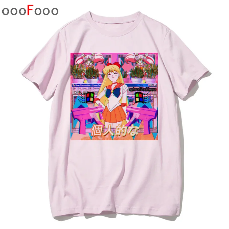 Vaporwave, модная футболка, Harajuk Sad Girl, Ретро аниме, Мужская футболка, японская Эстетическая Мужская/wo Мужская футболка, футболка, сексуальная - Цвет: 1644