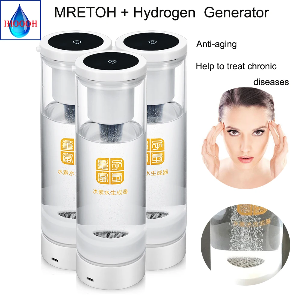 

Hydrogen and oxygen separation Hydrogen rich generator water and MRETOH Reducing blood viscosity Improve sleep H2 water cup