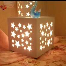 Резные узоры или дизайны по дереву креативные энергосберегающие декоративные 20 см* 20 см квадратные настольные лампы для гостиной