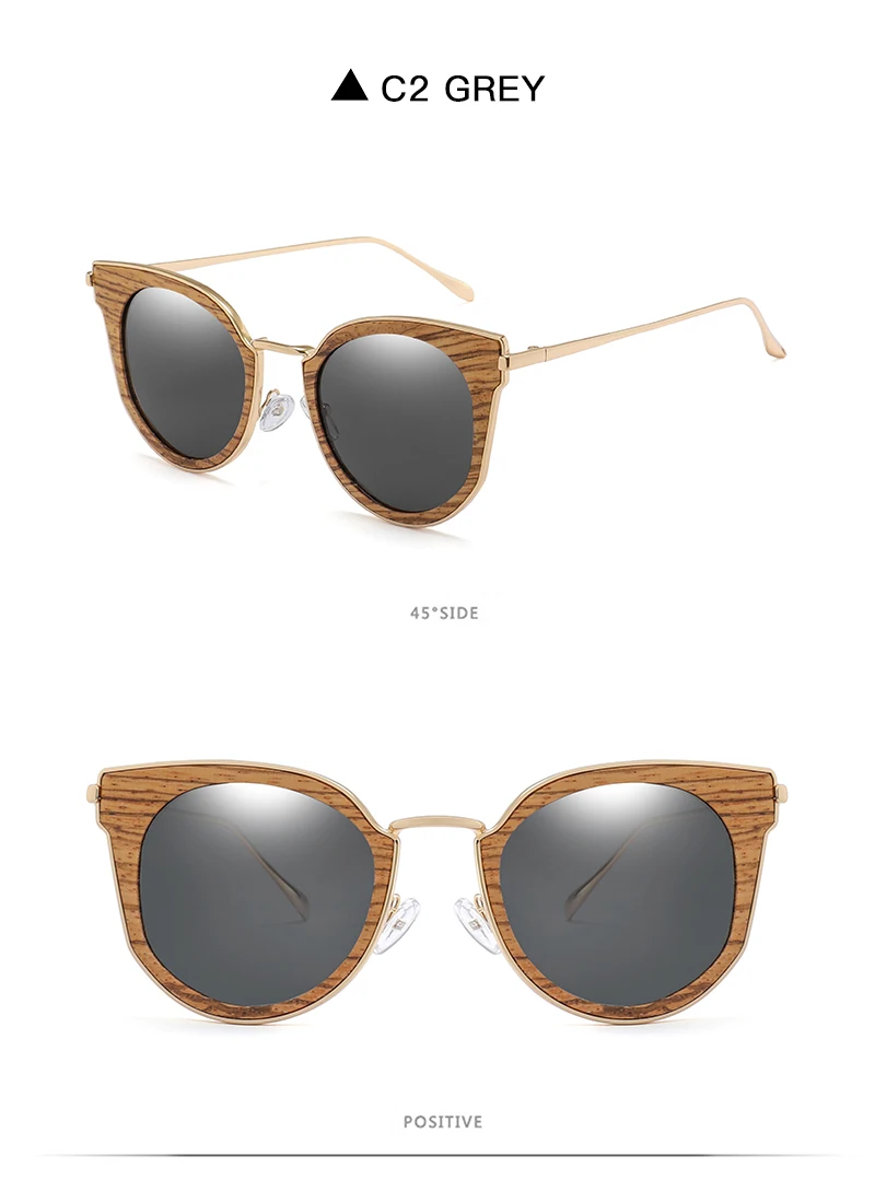 Бамбуковые деревянные солнцезащитные очки для мужчин и женщин металлическая бабочка солнцезащитные очки Чёрный чай объектив UV400