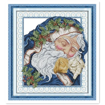 

Intoxicated Santa Claus Chinese Counted Cross Stitch Pattern 11CT 14CT Printed On Canvas Painting Needlework Cross Stitch Kit
