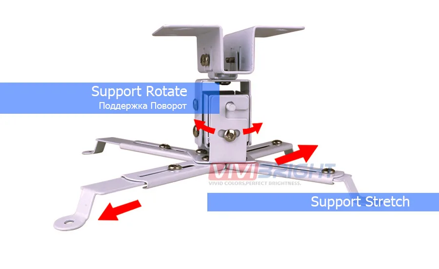 VIVIBRIGHT регулируемый кронштейн для проектора, загрузка 5 кг. Поддержка настенный, потолочное крепление. Проектор держатель