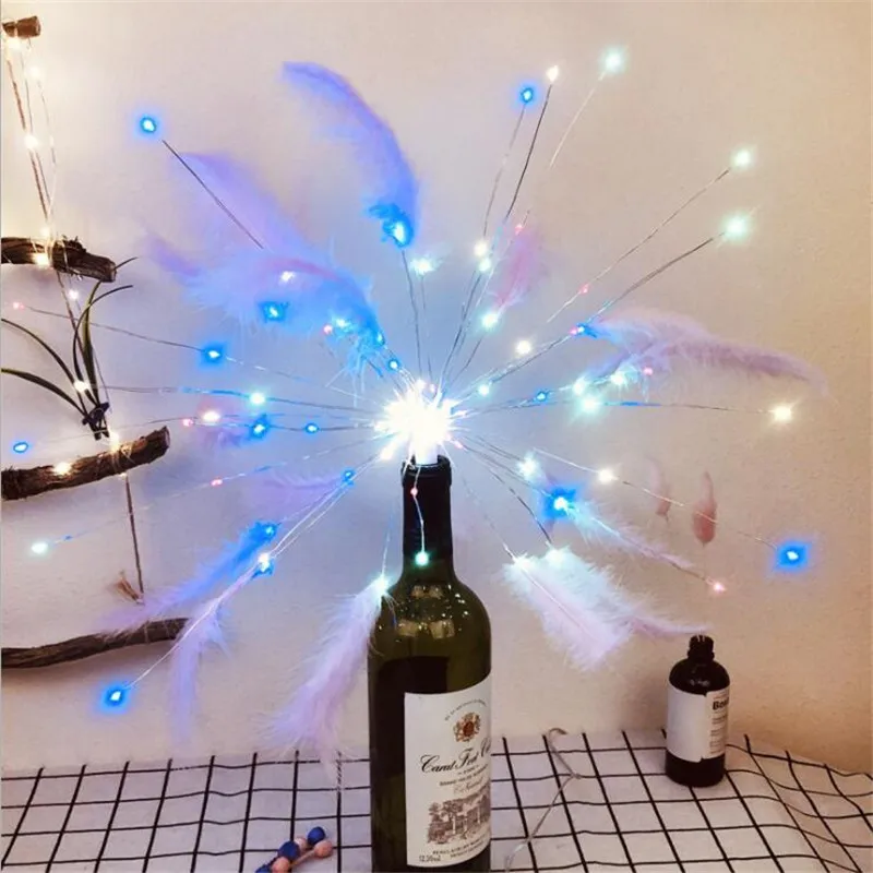 Дизайн USB мощность перо фейерверк полосы 100Led праздничный свет цветная меховая гирлянда романтическое DIY освещение для рождественского свадебного декора