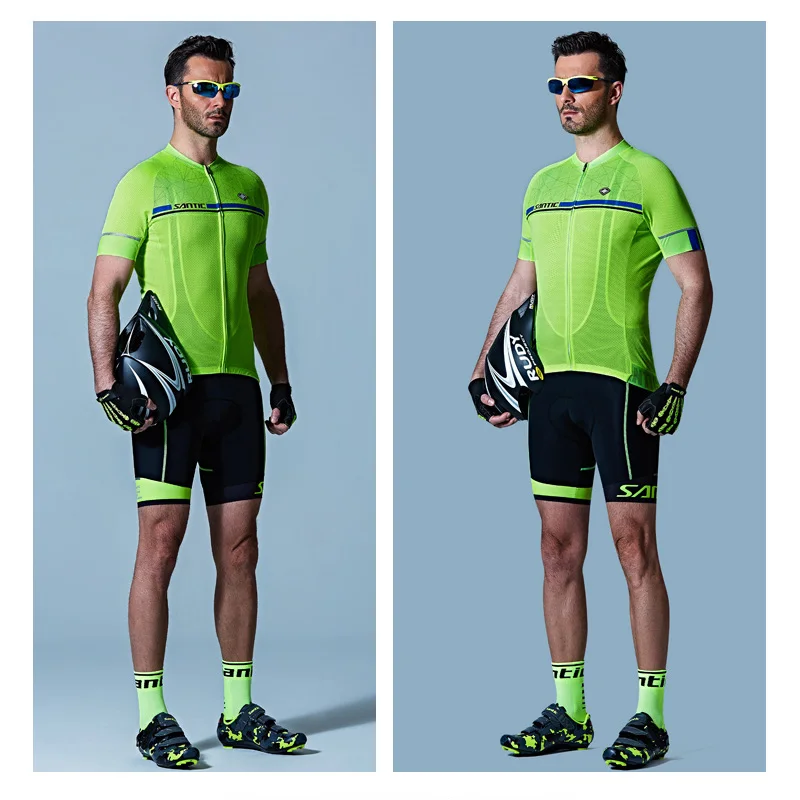 Conjunto de Jersey de Ciclismo Santic para hombre equipo profesional MTB bicicleta de carretera Jersey de verano deporte Ciclismo conjunto de Ropa Ciclismo Ropa 2019