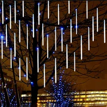 1 шт. красивые DIY метеоритные Струны для душа 30 см синий/белый/многоцветные светодиодные световые Струны для праздничное Рождественское украшение штепсельная вилка США/ЕС
