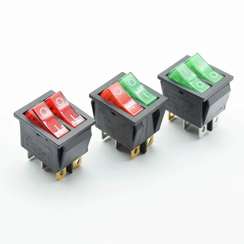 2 шт. KCD8 6 контактный 16 А 250 в 20 125 двойной переключатель света клавишный