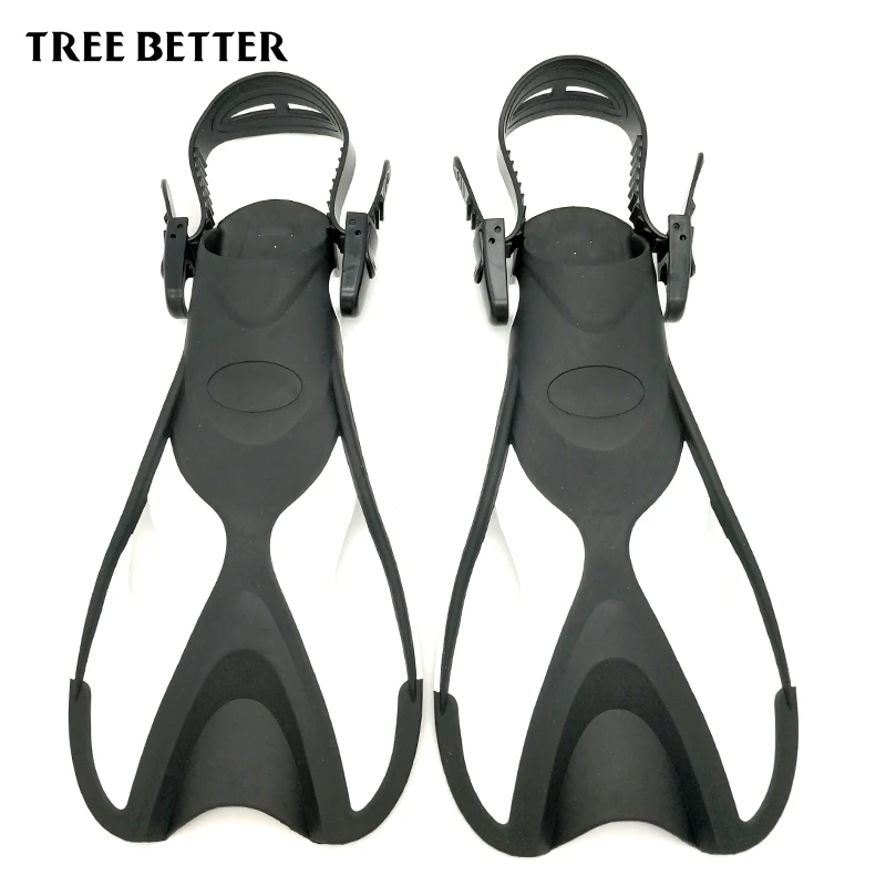 Aletas de natación ajustables para niños Flipper corto buceo aletas de silicona portátil cómodo natación aletas niños tamaño 24-35