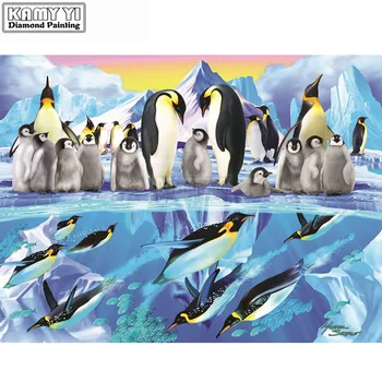 

Full round drill 5D DIY Diamond embroidery Penguin Place Diamond Painting Cross Stitch Rhinestone Mosaic decoration LK1