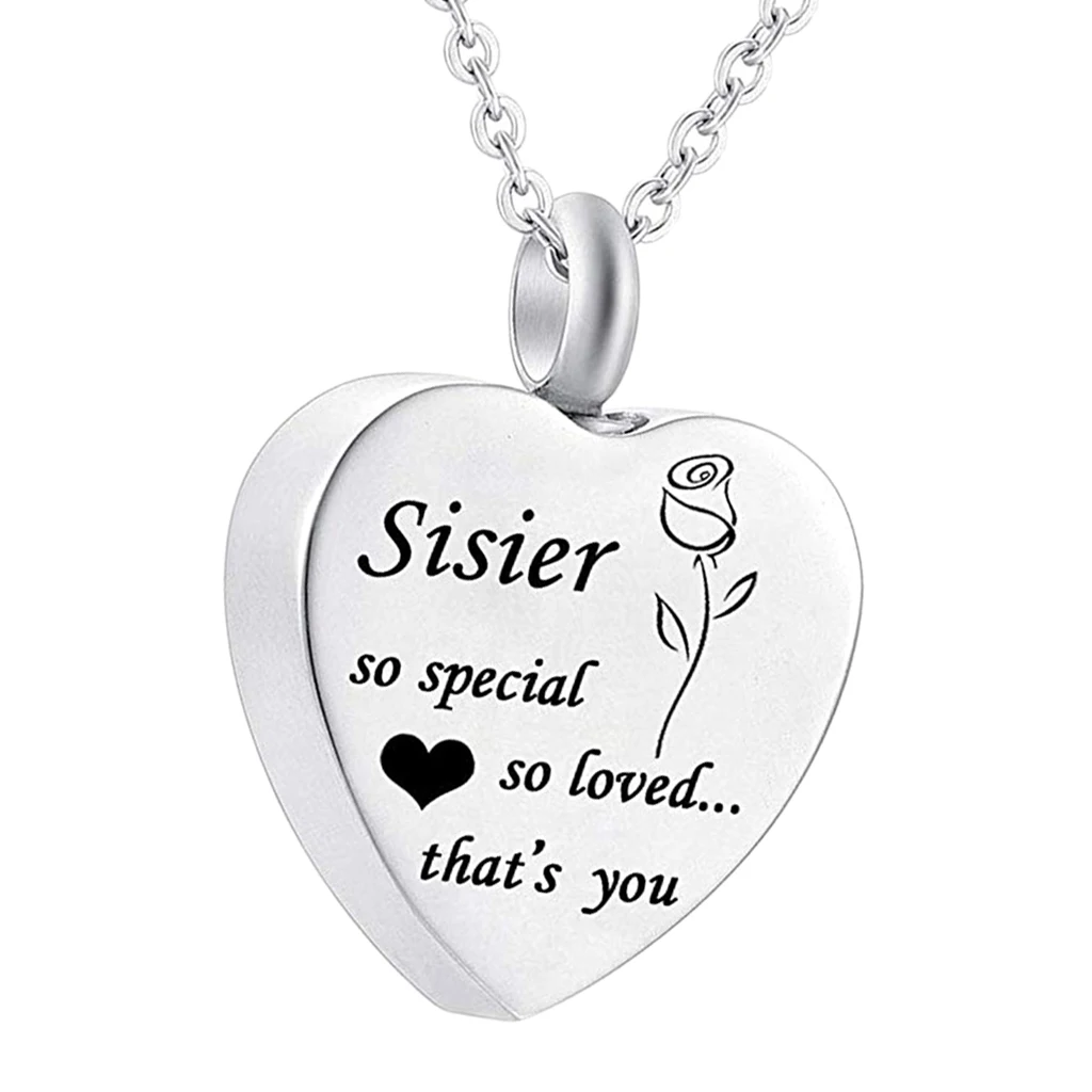 MagiDeal Rose Flower Print Urn Ashes Holder Keepsake Memorial Dad Son Necklace Charms