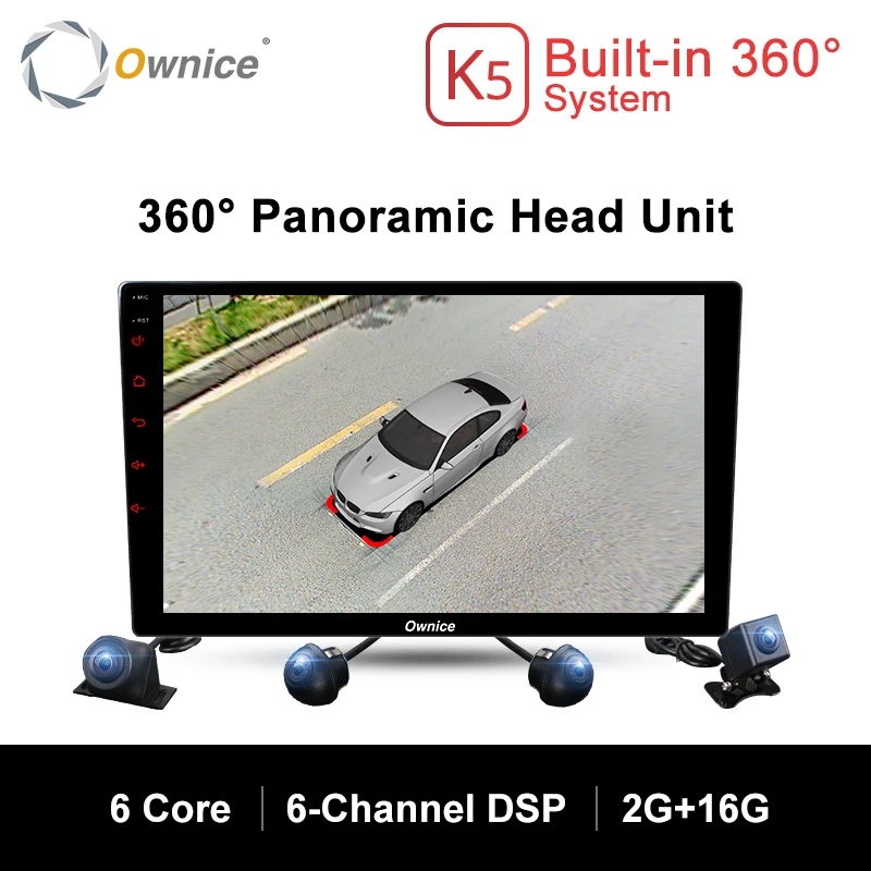  Ownice K5 Android 7.1 360 Panoramic View System Universal Car Radio GPS Navigation DVD with 4 HD Re