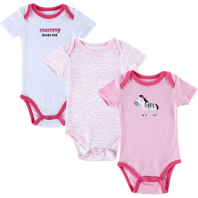 Baby Bodysuit Infant Jumpsuit Short Sleeve Clothing Set Summer Cotton 3 Pcs//lot