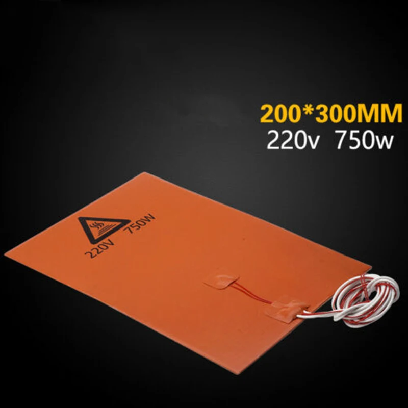 

1*orange Heater Pad 220V 750W 200 Mm*300 Mm Silicone Rubber With Backing Glue