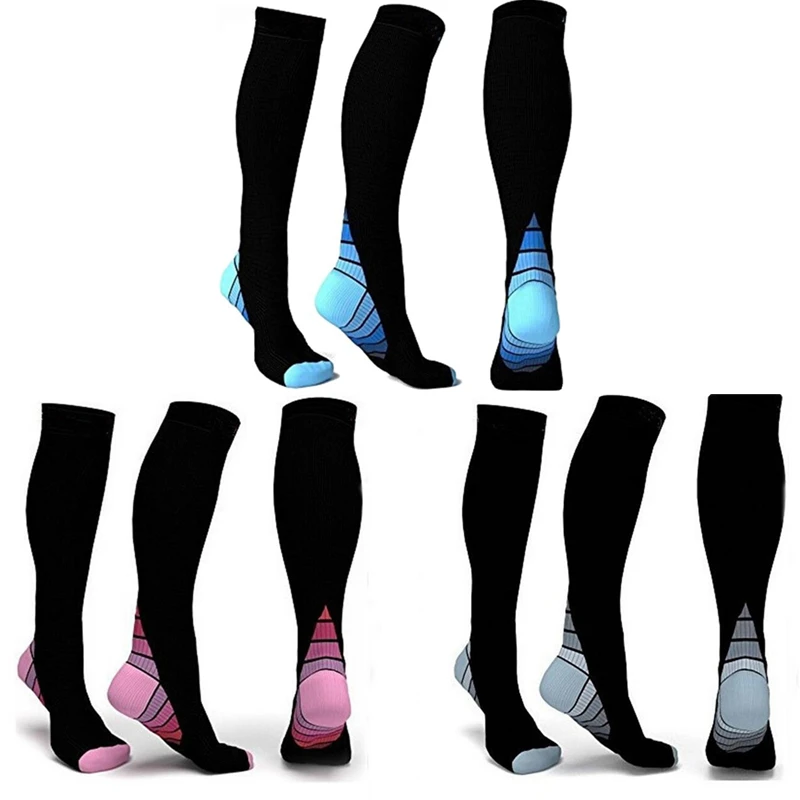

Men Women 10-20 mmHg Graduated Compression Socks Nylon Long Stocking for Running Fitness Varicose Veins Flight Travel Recovery