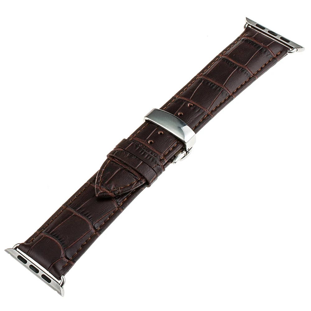 Ремешок из натуральной телячьей кожи с пряжкой бабочкой для iWatch Apple Watch Sport Edition 38