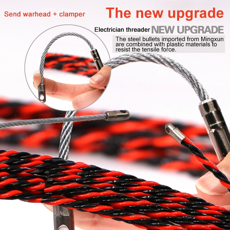 

Electrical Wire Threader Electrician Threading Device Wire Cable Running Puller Lead Construction Tools 5/10/15/20/25/30/50M