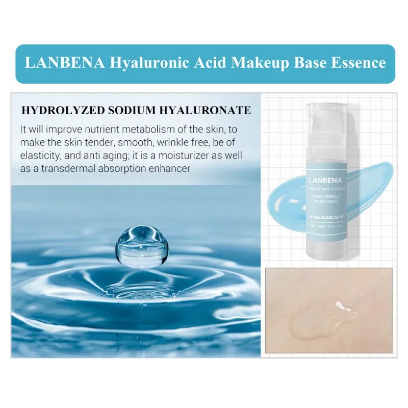 2019 Makeup Base Essence Makeup Primer VC 24K Gold Hyaluronic Acid Face Primer Pores Shrink Moisture Oil-Control Brighten