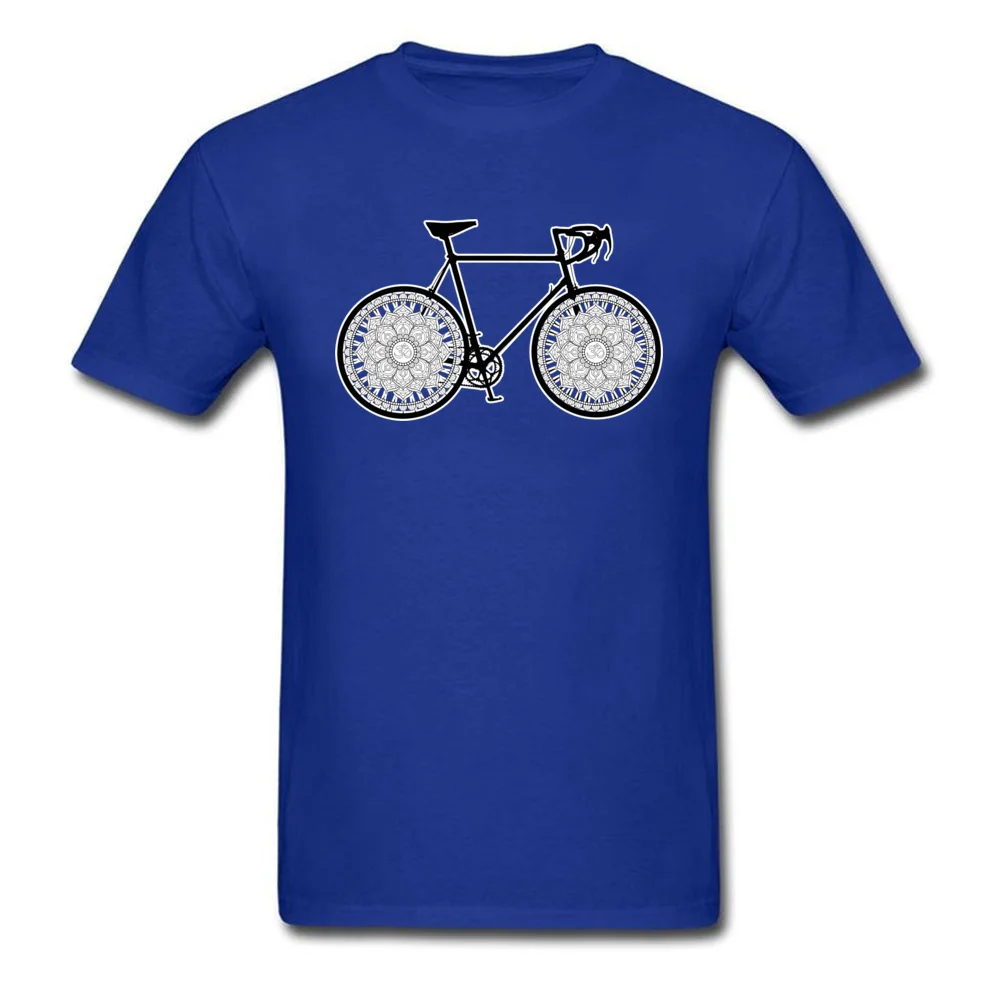 Hip hop Mandala Bicycle Men Top T-shirts 2018 Hot Sale Summer Fall Short Sleeve Tops T Shirt Round Neck Pure Cotton T-Shirt Mandala Bicycle blue