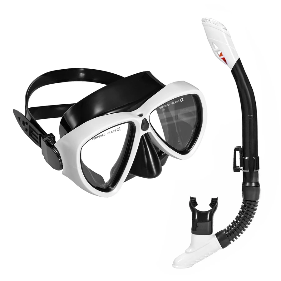 Подводное маска для подводного плавания, ныряния с дыхательной трубкой наборы из силикона для взрослых Анти-туман Подводные морские широкий обзор подводное снаряжение очки для плавания