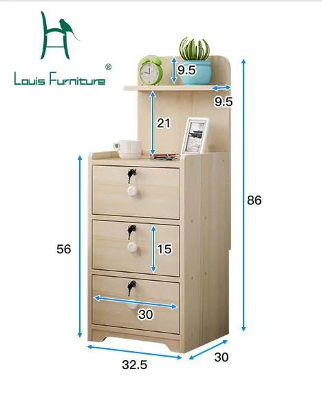 

Louis Fashion Nightstands Bedside Cabinet Modern Bedroom Simple Bedside European Imitation Wood Storage Small