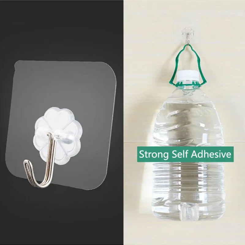 

Sucker Strong Self Adhesive Door Wall Hangers Towel Mop Handbag Holder Hooks For Hanging Kitchen Bathroom Accessories