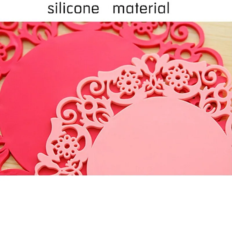 2 шт. кружевной цветок полый дизайн Круглый Силиконовый стол термостойкий Коврик чашка кофейная подставка подушка коврик для выпечки коврик инструмент