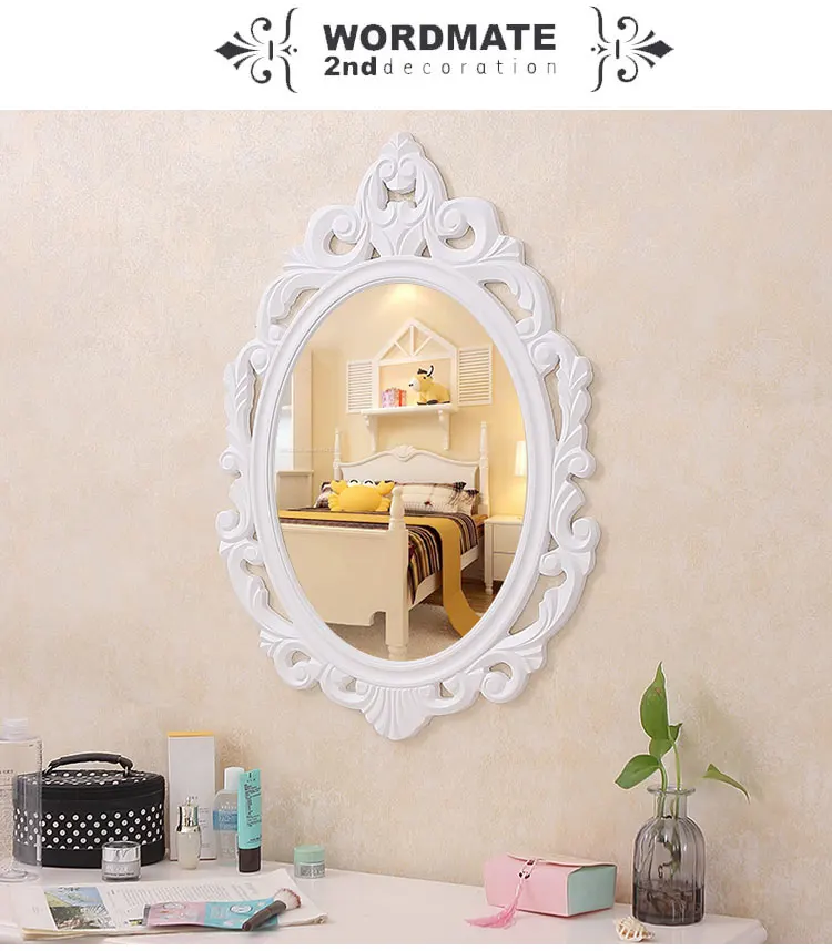 Европейское зеркало для ванной комнаты, Настенное подвесное красное косметическое зеркало для спальни, косметическое зеркало для салона, прикроватное зеркало lo1213545