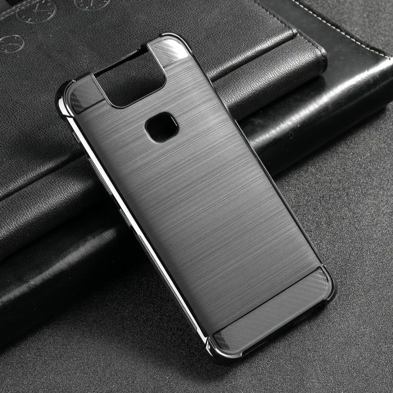 buy For Asus Zenfone 6 2019 Case Silicone Carbon Fiber Full Protection Cover Case On for Zenfone 6 ZS630KL 6Z Shockproof Bumper