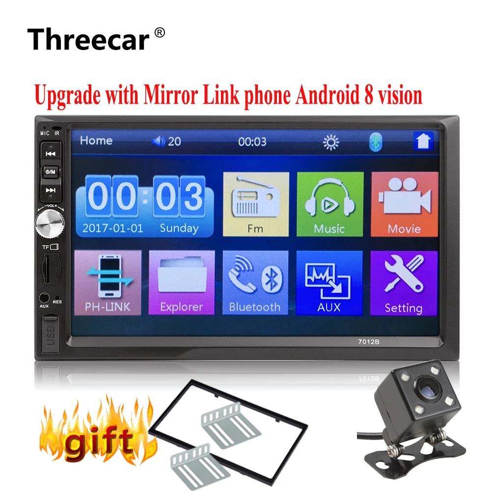 

2din Car Radio Mirror link Android Bluetooth USB FM Touch Screen autoradio 7'' HD Car MP5 Player Stereo Support Rear View Camera