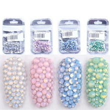 Опаловые цвета, 400 шт, разные размеры, ss4-ss12, не исправляемые, Хрустальные Стразы для ногтей, с плоским основанием, для дизайна ногтей, сделай сам, для изготовления ювелирных изделий, одежды