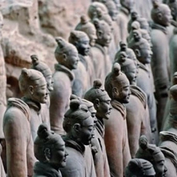 Three Rows of Qin Terra Cotta Warriors  Xian  China Poster Print by Adam Jones (24 x 15)