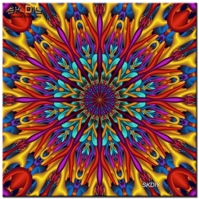 SK DIY Mandala religion 5D full diamond embroidery diamond painting cross stitch mosaic mazayka picture of rhinestone wall paper (1)