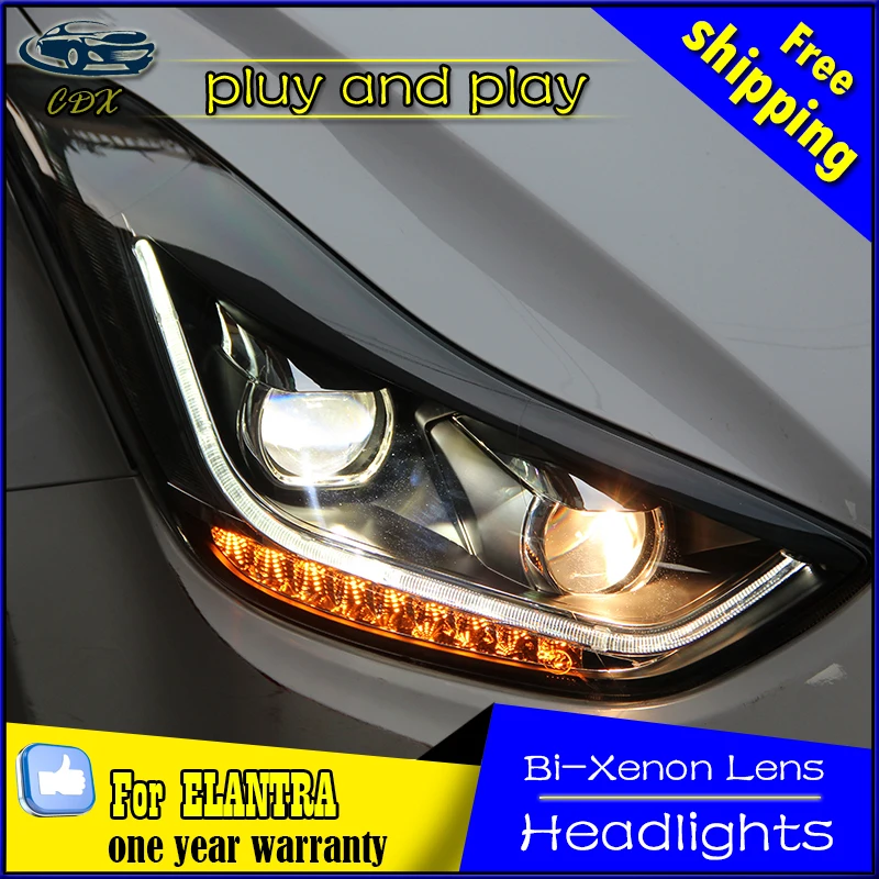 

Car Styling Head Lamp for Hyundai Elantra Headlights Elantra MD LED Headlight DRL Daytime Running Light Bi-Xenon HID Accessories