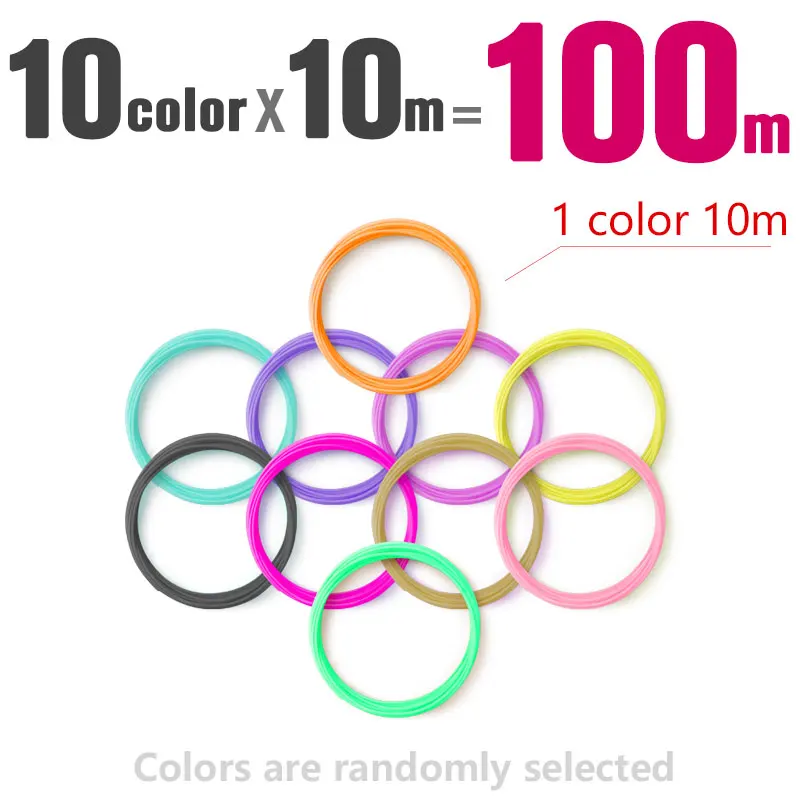 Myriwell 3d Ручка 3d ручки, светодиодный дисплей, зарядка через usb, 3 d pen3d модель Smart3d принтер pen-3d magic penchildren giftspen 3 d принтер ручки - Цвет: 100m filament alone