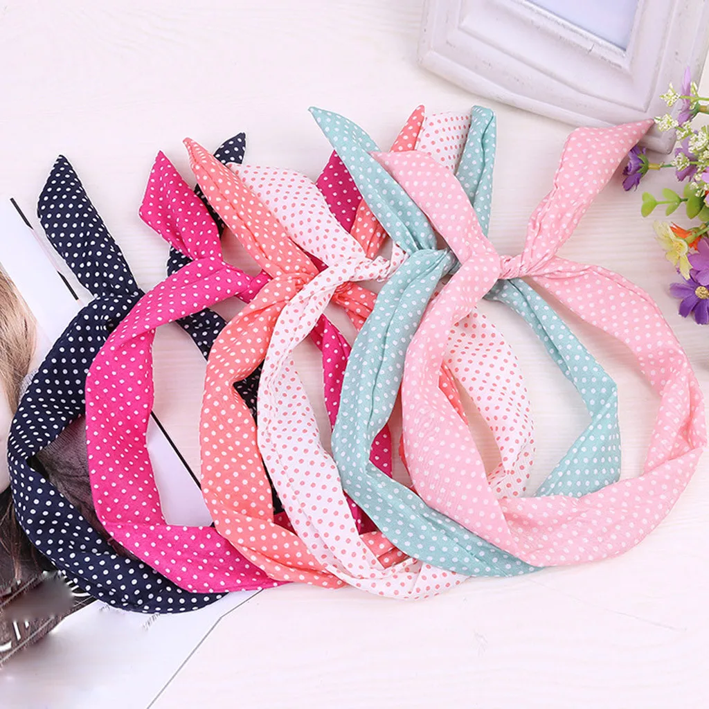 

Headwear Paisley Rockabilly Wired Headband Polka Dot Tartan Retro Scarf Wire Hair Band Haarband Meisje