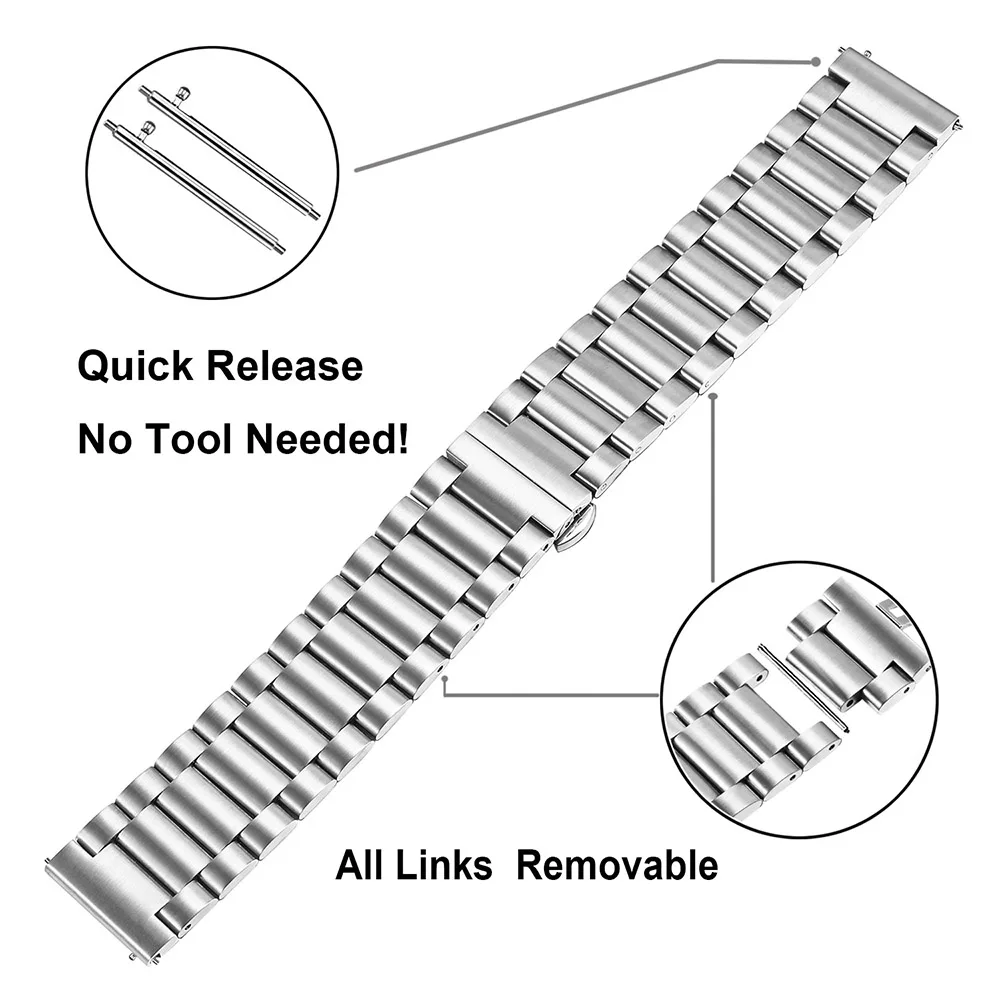 Ремешок для часов из нержавеющей стали 316L+ застежка-бабочка+ набор инструментов для samsung Galaxy Watch 46 мм SM-R800 быстросъемный ремешок на запястье