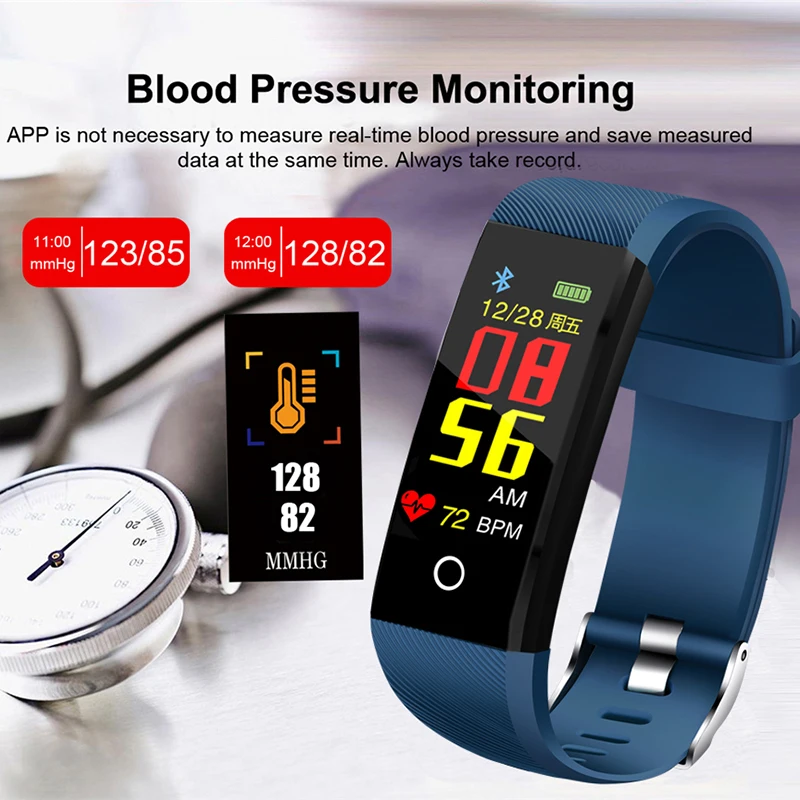 BANGWEI Smart Sport Watch Waterproof Fitness Blood Pressure Heart Rate Monitor Pedometer Information Reminder smartwatch men+Box