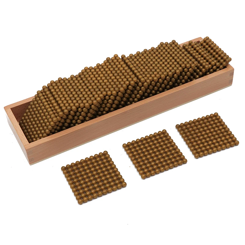 Montessori Kids Toy Baby Wood Golden Bead Materials Learning Educational Preschool Training