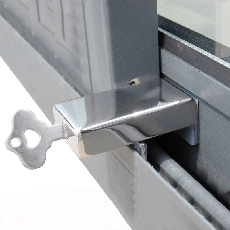 

FGHGF Stainless Steel Sliding Window Lock With Key Child Safety Protection Lock Anti-theft Door Lock Push Window