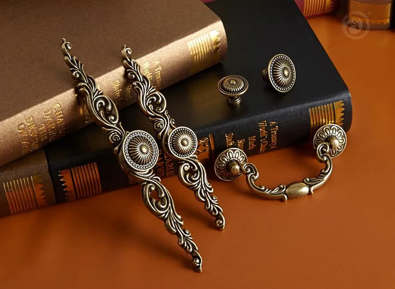 

5 style Vintage Drawer Pulls Handle Dresser Knob Rustic Kitchen Furniture Handles decorative Hardware