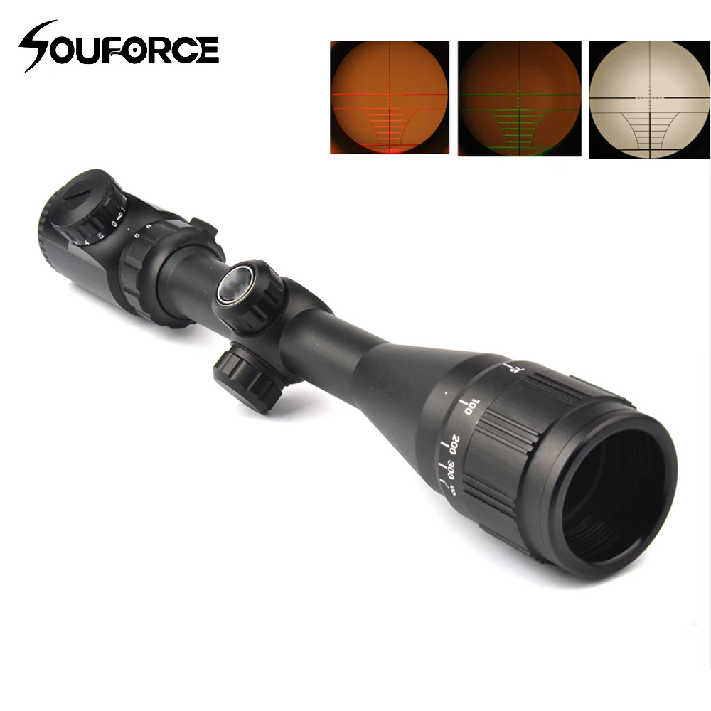 Scope com Vermelho Militar para Caça Tiro com 20mm Tactical Rifle Verde Iluminado Arma Riflescope Airsoft Ferroviário 3-9x40aoe –