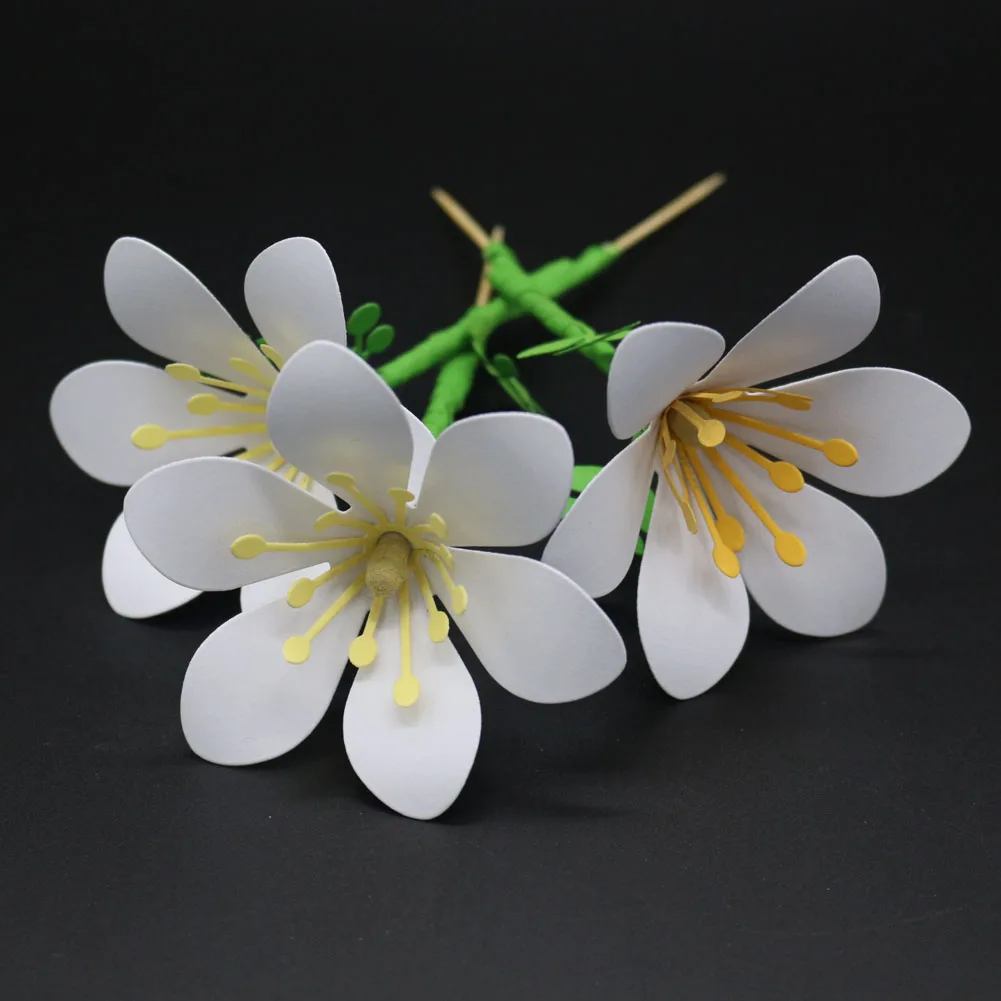 3D 6 лепестков цветок Плюмерия рубра металлические режущие штампы для скрапбукинга ядро тиснение папка шаблон поздравительная открытка Pistil