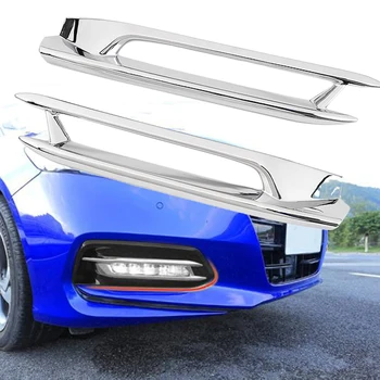 

For Honda Accord 2018 Accessories Exterior Front Fog Lamp light Cover Trim Sticker Front Foglight Cover ABS Chrome 2pcs